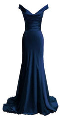 red mermaid off shoulder navy blue prom dresses mermaid satin backless charming formal evening gowns 2024 party dress