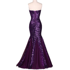 Sequin Long Sparkly Dark Salmon Purple Evening Dress, Elegant Formal Dresses, Mermaid Evening Gowns High Quality