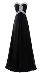 Long Chiffon 2023 Crystal Beaded Evening Dresses