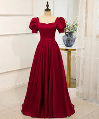 Red Puff Sleeve Prom Dress / Red Bridesmaid Dress / Victorian Dress