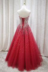 Red Sparkle Prom Dress , Handmade Charming Formal Gown, Prom Dress