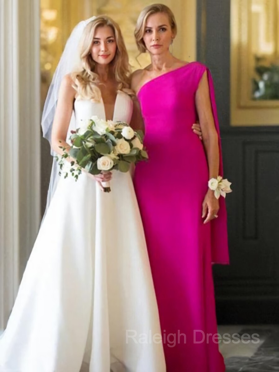 Sheath/Column One-Shoulder Floor-Length Chiffon Mother of the Bride Dresses Main image