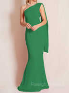 Sheath/Column One-Shoulder Floor-Length Chiffon Mother of the Bride Dresses