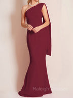 Sheath/Column One-Shoulder Floor-Length Chiffon Mother of the Bride Dresses