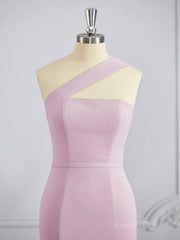 Sheath/Column One-Shoulder Floor-Length Stretch Crepe Bridesmaid Dresses