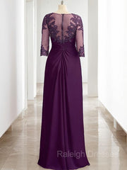 Sheath/Column Scoop Floor-Length Chiffon Mother of the Bride Dresses With Lace