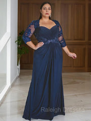 Sheath/Column Sweetheart Floor-Length Chiffon Mother of the Bride Dresses With Appliques Lace