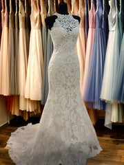 Sheath Scoop Applique Sweep Train Lace Wedding Dress