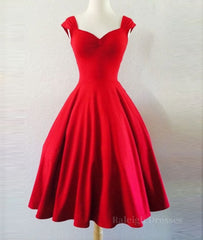 Simple Short Red Prom Dresses, Short Red Homecoming Dresses, Formal Dresses