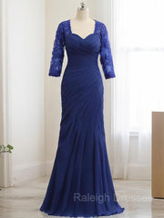 Trumpet/Mermaid Sweetheart Floor-Length Chiffon Mother of the Bride Dresses With Lace